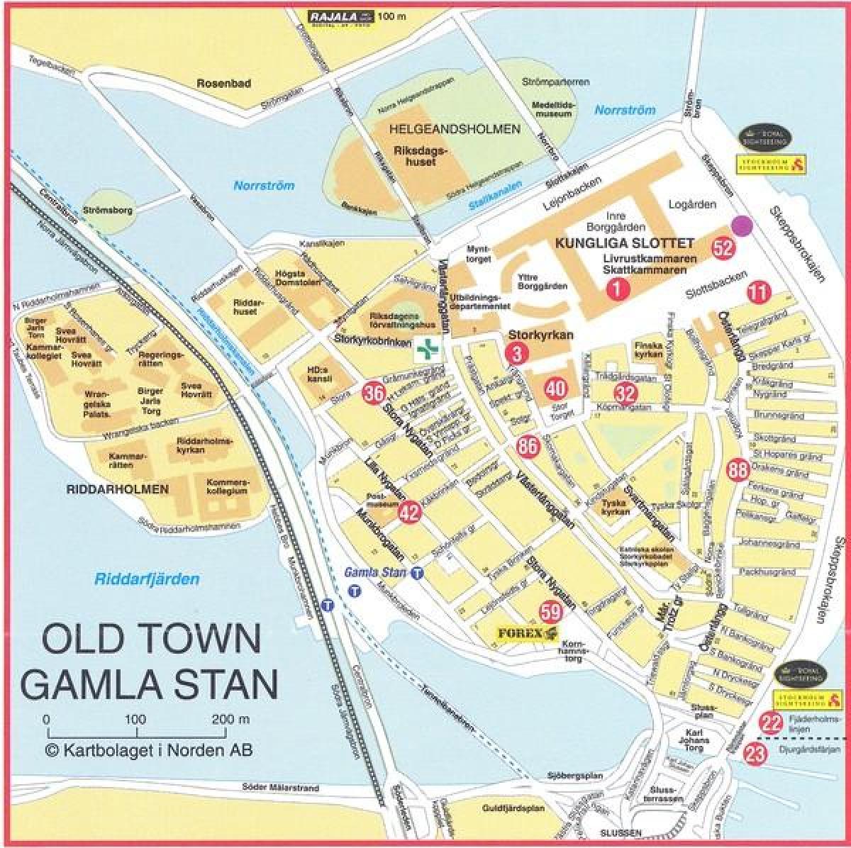 мапата на стариот град Стокхолм, Шведска