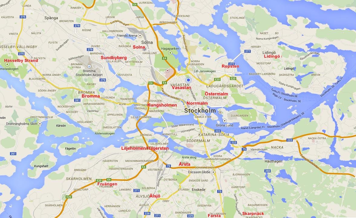 карта на bromma Стокхолм