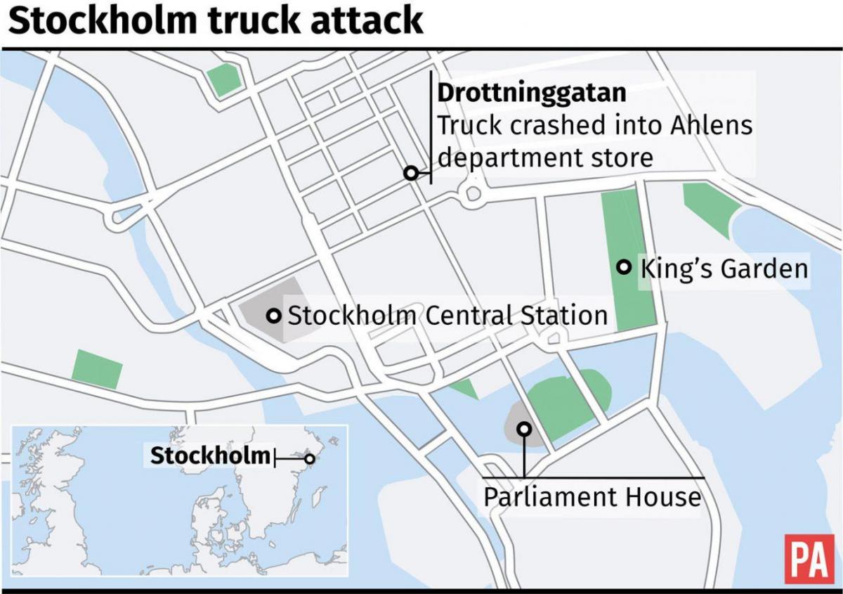карта на drottninggatan Стокхолм