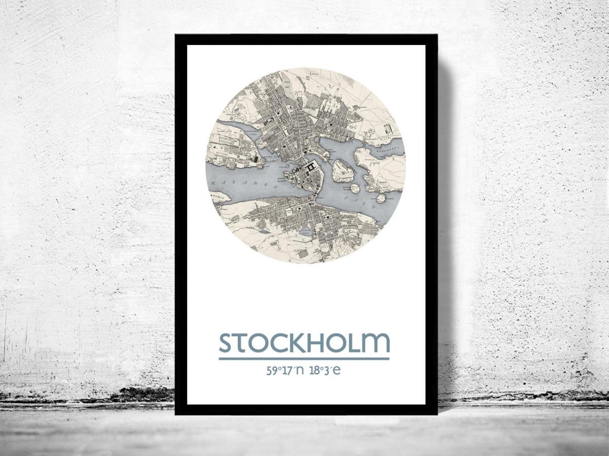 карта на Стокхолм мапата постер