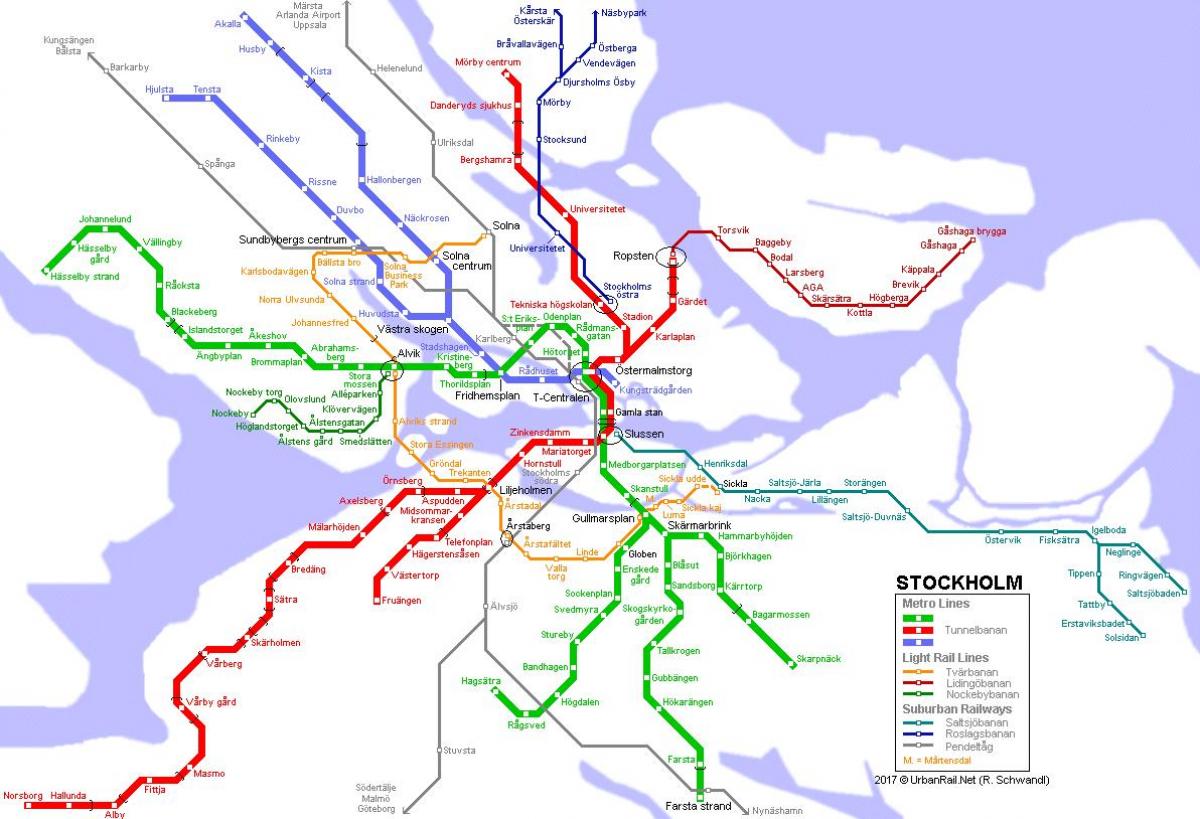 мапата метрото Стокхолм