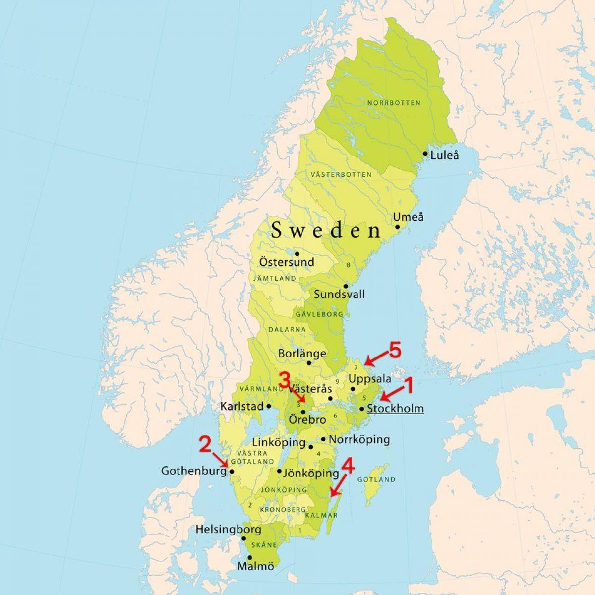 карта на Стокхолм плажи