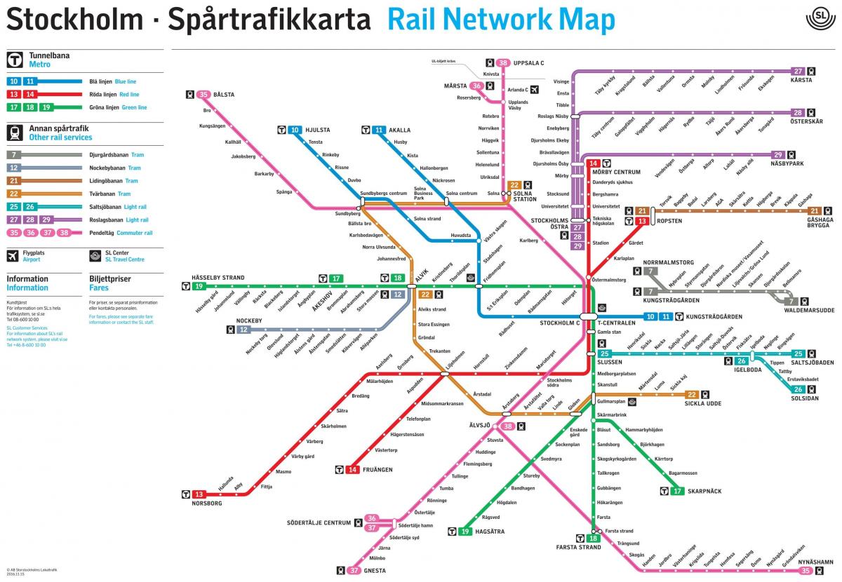 метро мапата во Стокхолм
