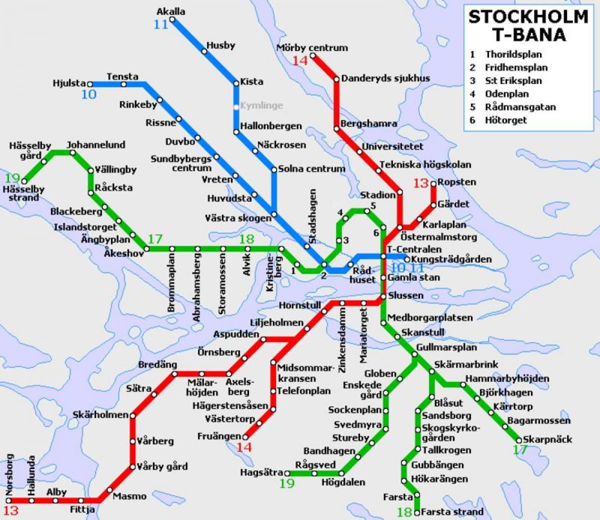 Стокхолм т bahn мапа