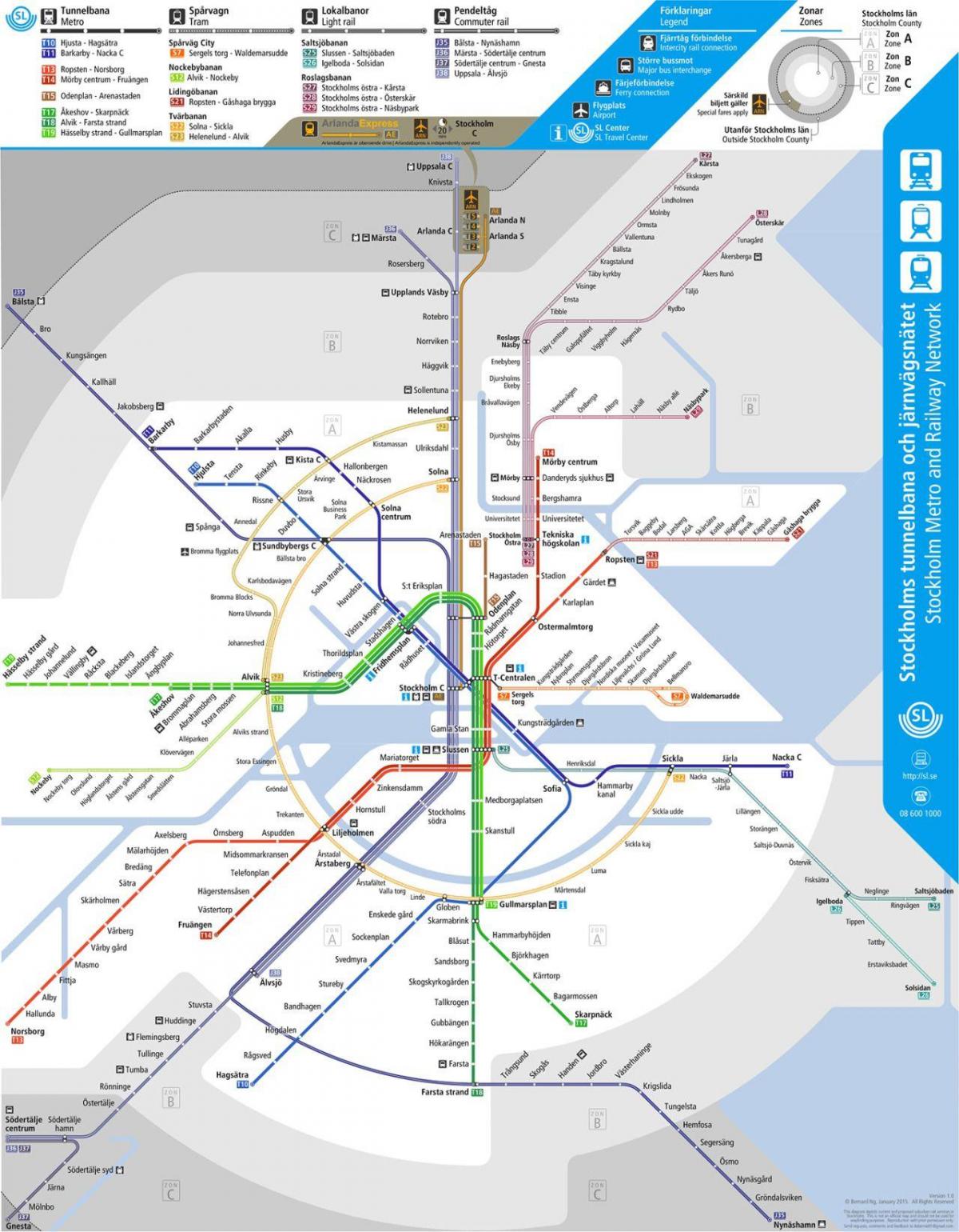 јавниот транспорт мапата Стокхолм