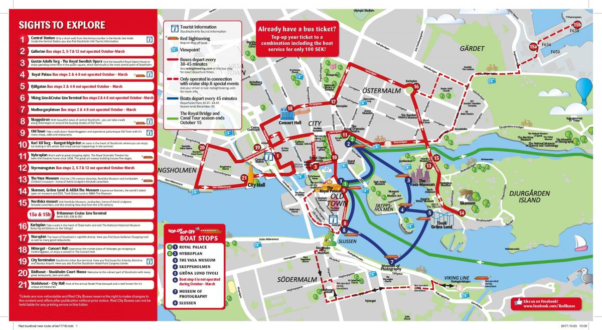 Стокхолм црвениот автобус мапа
