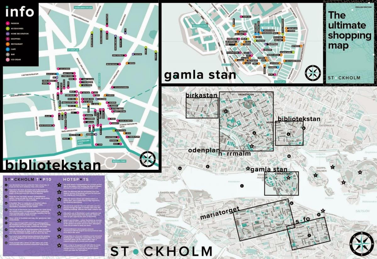 карта на Стокхолм шопинг