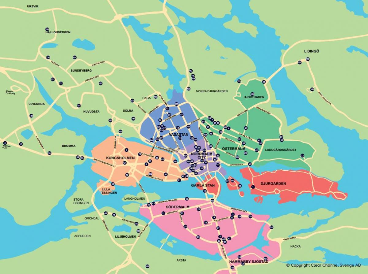 мапа на градот велосипед мапата Стокхолм