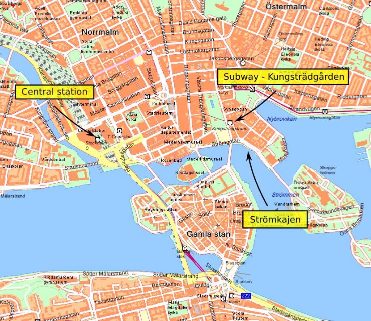Стокхолм централна мапа