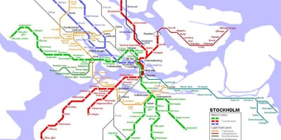 Шведска tunnelbana мапа